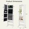 Lockable Freestanding Jewelry Cabinet Armoire with Full-Length Mirror and Lights